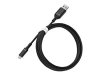 OtterBox Standard - USB-kabel - Micro-USB type B (hann) til USB (hann) - USB 2.0 - 3 A - 2 m - svart 78-52657