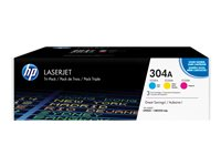 HP 304A - 3-pack - gul, cyan, magenta - original - LaserJet - tonerpatron (CF372AM) - for Color LaserJet CM2320fxi, CM2320n, CM2320nf, CP2025, CP2025dn, CP2025n, CP2025x CF372AM