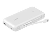 20k PD30w Integrated USB-C Cable Power Bank, White BPB024HQWH