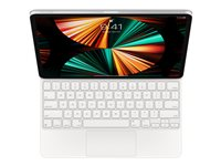 Apple Magic Keyboard - Tastatur og folioveske - med styrepute - bakbelysning - Apple Smart connector - QWERTY - Internasjonal engelsk / kanadisk fransk - hvit - for 12.9-inch iPad Pro (3. generasjon, 4. generasjon, 5. generasjon) MJQL3Z/A