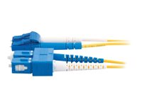 C2G LC-SC 9/125 OS1 Duplex Singlemode PVC Fiber Optic Cable (LSZH) - Koblingskabel - SC-enkeltmodus (hann) til LC-enkeltmodus (hann) - 2 m - 2 m - fiberoptisk - dupleks - 9 / 125 micron - OS1 - halogenfri - gul 85587