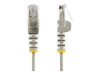 StarTech.com 2m Slim LSZH CAT6 Ethernet Cable, 10 Gigabit Snagless RJ45 100W PoE Patch Cord, CAT 6 10GbE UTP Network Cable w/Strain Relief, Grey, Fluke Tested/ETL, Low Smoke Zero Halogen - Category 6 - 28AWG (N6PAT200CMGRS) - Koblingskabel - RJ-45 (hann) til RJ-45 (hann) - 2 m - CAT 6 - uten hindringer - grå N6PAT200CMGRS