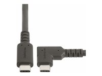 StarTech.com 3ft (1m) Rugged Right Angle USB-C Cable, USB 10 Gbps, USB C to C Data Transfer Cable, 4K 60Hz DP Alt Mode, 100W Power Delivery - 90 Degree USB-C Cable (RUSB31CC1MBR) - USB-kabel - 24 pin USB-C (hann) rett til 24 pin USB-C (hann) rettvinklet - USB 3.2 Gen 2 - 1 m - robust, 4K 60Hz støtte, passiv - svart RUSB31CC1MBR