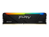 Kingston FURY Beast RGB - DDR4 - modul - 32 GB - DIMM 288-pin - 3600 MHz / PC4-28800 - CL18 - 1.35 V - ikke-bufret - ikke-ECC - svart KF436C18BB2A/32