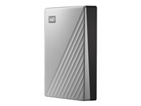 WD My Passport Ultra WDBFTM0040BSL - Harddisk - kryptert - 4 TB - ekstern (bærbar) - USB 3.0 (USB-C kontakt) - 256-bit AES - sølv WDBFTM0040BSL-WESN