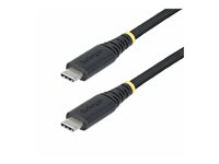 StarTech.com 3m USB-C Charging Cable, 240W, Silicone Jacket w/Braid - USB-kabel - 24 pin USB-C (hann) til 24 pin USB-C (hann) - USB 2.0 - 48 V - 5 A - 3 m - USB Power Delivery (240 W), utvidet effektområde (EPR) - svart S2CEPR3M-USB-CABLE