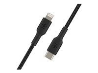 Belkin BoostCharge - Lightning-kabel - 24 pin USB-C hann til Lightning hann - 2 m - svart - USB Power Delivery (18 W) CAA004BT2MBK