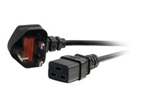 C2G 17 AWG 250 Volt 16 Amp Power Cord - Strømkabel - IEC 60320 C19 til BS 1363 (hann) - AC 250 V - 2 m - formstøpt - svart - Storbritannia 80626