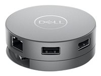 Dell Mobile Adapter DA310 - Dokkingstasjon - USB-C - VGA, HDMI, DP, USB-C - 1GbE - med 3-års Basic Hardware Warranty DELL-DA310