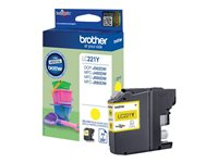 Brother LC221Y - Gul - original - blister - blekkpatron - for Brother DCP-J562DW, MFC-J480DW, MFC-J680DW, MFC-J880DW LC221YBP