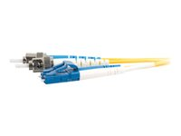 C2G LC-ST 9/125 OS1 Duplex Singlemode PVC Fiber Optic Cable (LSZH) - Koblingskabel - ST-enkeltmodus (hann) til LC-enkeltmodus (hann) - 1 m - 1 m - fiberoptisk - dupleks - 9 / 125 micron - OS1 - halogenfri - gul 85595