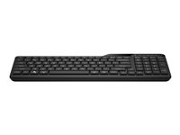 HP 475 - Tastatur - dobbelmodus, multi-enhets, kompakt, 2-sonersoppsett, lavprofils tastebevegelse, 12 programmerbare knapper - trådløs - 2.4 GHz, Bluetooth 5.3 - Pan Nordic - kullsort 7N7B9AA#UUW