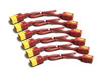 APC Power Cord Kit - Strømkabel - IEC 60320 C19 til IEC 60320 C20 - 16 A - 61 cm - rød (en pakke 6) - for P/N: SMT2200I-AR, SMT2200R2I-AR, SMT3000I-AR, SMT3000R2I-AR, SMX3000HVTUS, SRT10RMXLIX806 AP8716SX340