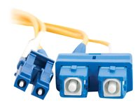 C2G LC-SC 9/125 OS1 Duplex Singlemode PVC Fiber Optic Cable (LSZH) - Koblingskabel - SC-enkeltmodus (hann) til LC-enkeltmodus (hann) - 1 m - 1 m - fiberoptisk - dupleks - 9 / 125 micron - OS1 - halogenfri - gul 85586