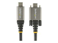 StarTech.com 3ft 1m Side Screw Locking USB C Cable 10Gbps, USB 3.1/3.2 Gen 2 Type-C Cable, 100W (5A) Power Delivery Charging, DP Alt Mode, Dual Screw Lock, USB-C to C Cord, Charge/Sync - Thunderbolt 3 Compatible - USB-kabel - 24 pin USB-C (hann) rett/låsende til 24 pin USB-C (hann) rett - USB 3.2 Gen 2 / DisplayPort 1.4 /Thunderbolt 3 - 1 m - 4K-støtte - svart, grå USB31CCSLKV1M