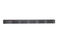 APC Basic Rack PDU Zero U - Strømfordelingslist (kan monteres i rack) - AC 120/208/230 V - inngang: IEC 60320 C20 - utgangskontakter: 15 (power IEC 60320 C13) - 0U - 2.5 m kabel - svart - for P/N: AR3106SP, SMX1000C, SMX1500RM2UC, SMX1500RM2UCNC, SMX750C, SMX750CNC, SRT5KRMXLW-TW AP9572