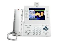 Cisco Unified IP Phone 9971 Slimline - IP-videotelefon - IEEE 802.11b/g/a (Wi-Fi) - SIP - multilinje - arktisk hvitt CP-9971-WL-CAM-K9=