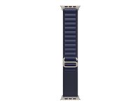 Apple - Sløyfe for smart armbåndsur - 49mm, natural titanium finish - Liten størrelse - marineblå MXMX3ZM/A
