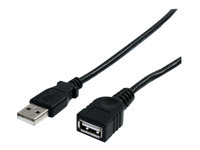 StarTech.com 10 ft Black USB 2.0 Extension Cable A to A - 10ft USB 2.0 Extension Cable - 10ft USB male female Cable (USBEXTAA10BK) - USB-forlengelseskabel - USB (hann) til USB (hunn) - USB 2.0 - 3 m - svart - for P/N: 35FCREADBK3, ICUSB2321F, ICUSB232PRO, ICUSB232V2, LTUB1MBK, MSDREADU2OTG, UUSBOTG USBEXTAA10BK