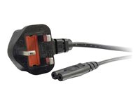 C2G Non-Polarised Power Cord - Strømkabel - power IEC 60320 C7 til BS 1363 (hann) - AC 250 V - 2 m - formstøpt - svart - Storbritannia 80612