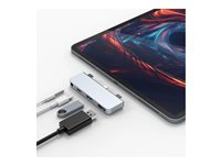 HyperDrive 4-in-1 Hub - Dokkingstasjon - USB-C - HDMI - for Apple 10.9-inch iPad Air; 11-inch iPad Pro; 12.9-inch iPad Pro; iPad mini (6. generasjon) HD319E-SILVER