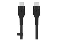 Belkin BoostCharge - USB-kabel - 24 pin USB-C (hann) til 24 pin USB-C (hann) - USB 2.0 - 2 m - svart CAB009BT2MBK