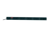 APC Basic Rack-Mount PDU - Strømfordelingslist (kan monteres i rack) - AC 208/230 V - 2.3 kW - inngang: IEC 60320 C14 - utgangskontakter: 15 (power IEC 60320 C13) - 1.98 m kabel - svart - for P/N: SMTL750RMI2UC, SMX1000C, SMX1500RM2UC, SMX1500RM2UCNC, SMX750C, SMX750CNC AP9568