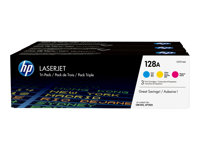 HP 128A - 3-pack - gul, cyan, magenta - original - LaserJet - tonerpatron (CF371AM) - for Color LaserJet Pro CP1525n, CP1525nw; LaserJet Pro CM1415fn, CM1415fnw CF371AM