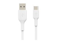 Belkin BoostCharge - USB-kabel - 24 pin USB-C (hann) til USB (hann) - 15 cm - hvit CAB001BT0MWH