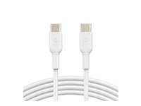 Belkin BoostCharge - USB-kabel - 24 pin USB-C (hann) til 24 pin USB-C (hann) - 2 m - hvit CAB003BT2MWH