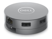 Dell 6-in-1 Multiport Adapter DA305 - Dokkingstasjon - USB-C - HDMI, DP, USB-C - 1GbE DELLDA305Z