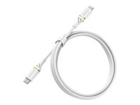 OtterBox Standard - USB-kabel - 24 pin USB-C (hann) til 24 pin USB-C (hann) - USB 2.0 - 3 A - 1 m - Power Delivery-støtte - skystøvhvit 78-52672