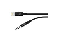 Belkin - Kabel fra Lightning til hodetelefonsjakk - Lightning hann til mini-phone stereo 3.5 mm hann - 91.4 cm - svart AV10172BT03-BLK