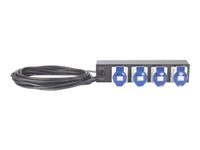 APC Basic Rack PDU - Strømfordelingslist (kan monteres i rack) - AC 230 V - inngang: fastkoplet - utgangskontakter: 4 (IEC 60309) - 2U - 19" - 8.5 m kabel - svart - for P/N: SCL400RMJ1U, SCL500RMI1UC, SCL500RMI1UNC, SMTL1000RMI2UC, SMTL750RMI2UC AP7586