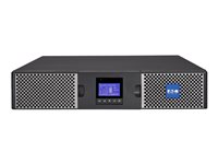 Eaton 9PX 1500i RT2U - UPS (rackmonterbar/ekstern) - AC 200/208/220/230/240 V - 1500 watt - 1500 VA - enkeltfase - RS-232, USB - utgangskontakter: 8 - PFC - 2U - 19" - svart/sølv 9PX1500IRT2U-L