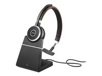 Jabra Evolve 65 SE UC Mono - Hodesett - on-ear - Bluetooth - trådløs - USB - med ladestativ - Optimert for UC 6593-833-499