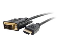 C2G 0.5m (1.6ft) HDMI to DVI Cable - HDMI to DVI-D Adapter Cable - 1080p - Adapterkabel - DVI-D hann til HDMI hann - 50 cm - skjermet - svart 42513