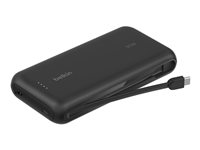 20k PD30w Integrated USB-C Cable Power Bank, Black BPB024HQBK
