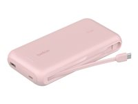 20k PD30w Integrated USB-C Cable Power Bank, Pink BPB024HQPK