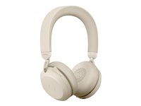 Jabra Evolve2 75 - Hodesett - on-ear - Bluetooth - trådløs - aktiv støydemping - USB-C - lydisolerende - beige - Optimert for UC 27599-989-898